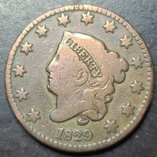 1829 Large Letters Coronet Matron Head