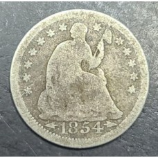 1854 Seated Liberty Half Dime With Arrows