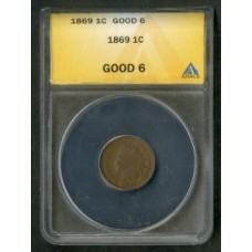 1869 Indian Cent ANACS
