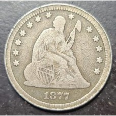 1877 Seated Liberty Quarter