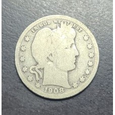 1908-S Barber Quarter
